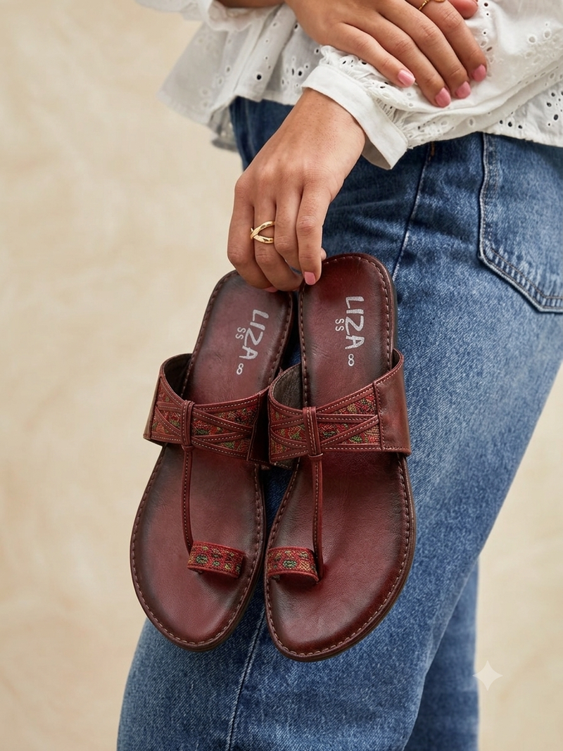 Maroon Signature kolhapuri